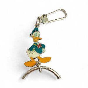 Vintage Donald Duck Zipper Pull Purse Bag Charm Keychain Keyring Stamped NWT